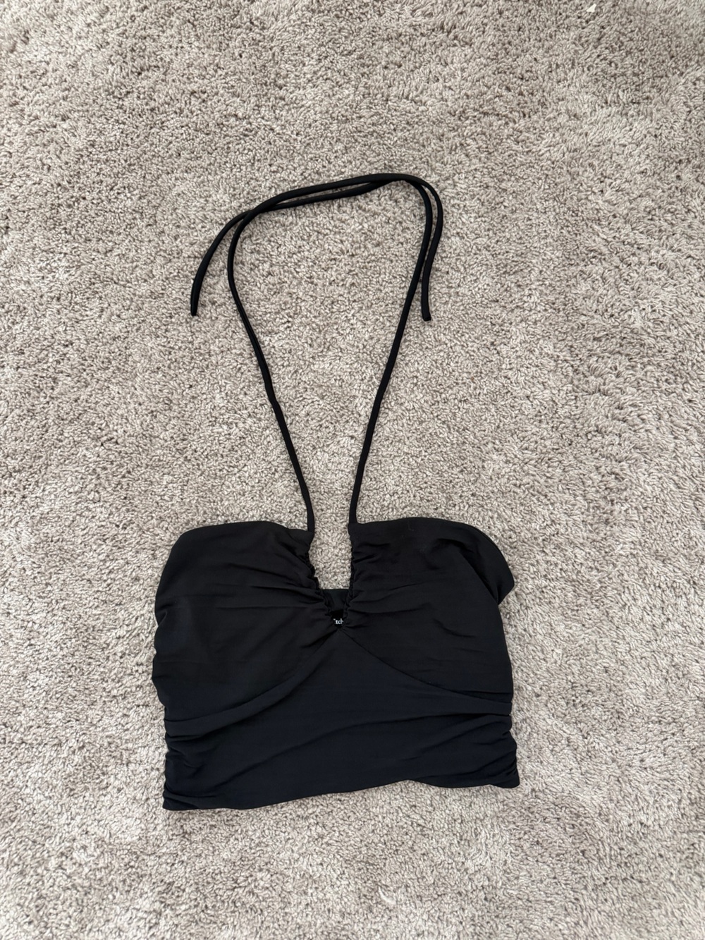Abercombie Black Cropped Halter Top